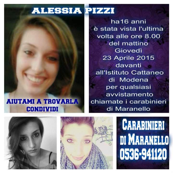 alessia pizzi scomparsa