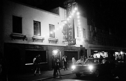 Stonewall Bar 1969 07-02-69. Disturbance on Sheridan Square, NYC. Scenes at Christopher St. and 7th Ave. South with police trying to clear crowds. Pictured, Stonewall Inn which was raided one day last week.(Larry Morris/The New York Times)